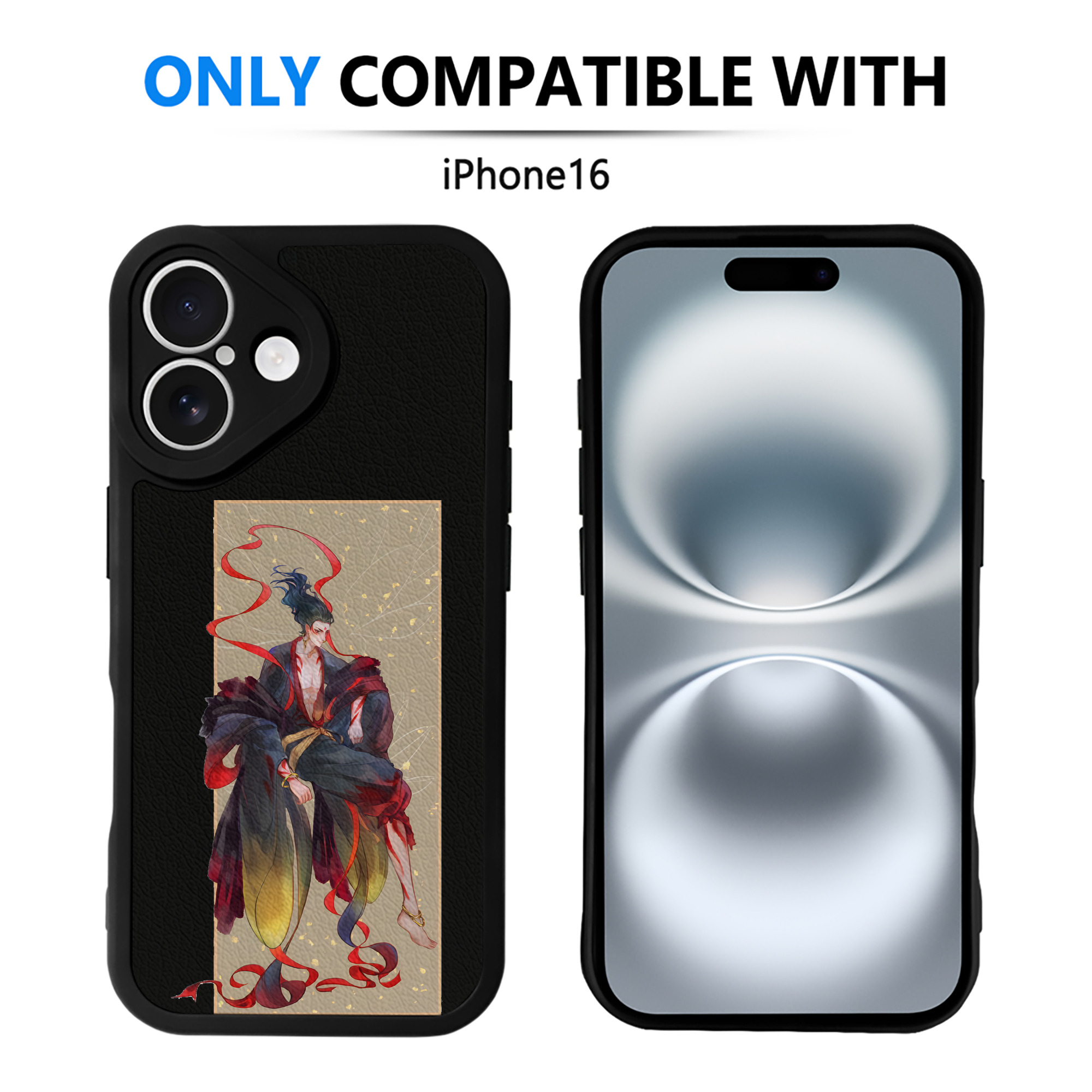 （画像用） Ne Zha 2 ナタ 魔童の大暴れ 【iPhone 16シリーズ対応】シリコンスマホケース（レザー調） 材質：シリコン